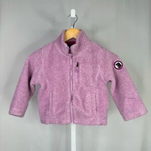 The Black Dog sherpa jacket coat lavender purple full zip jersey lined size XS